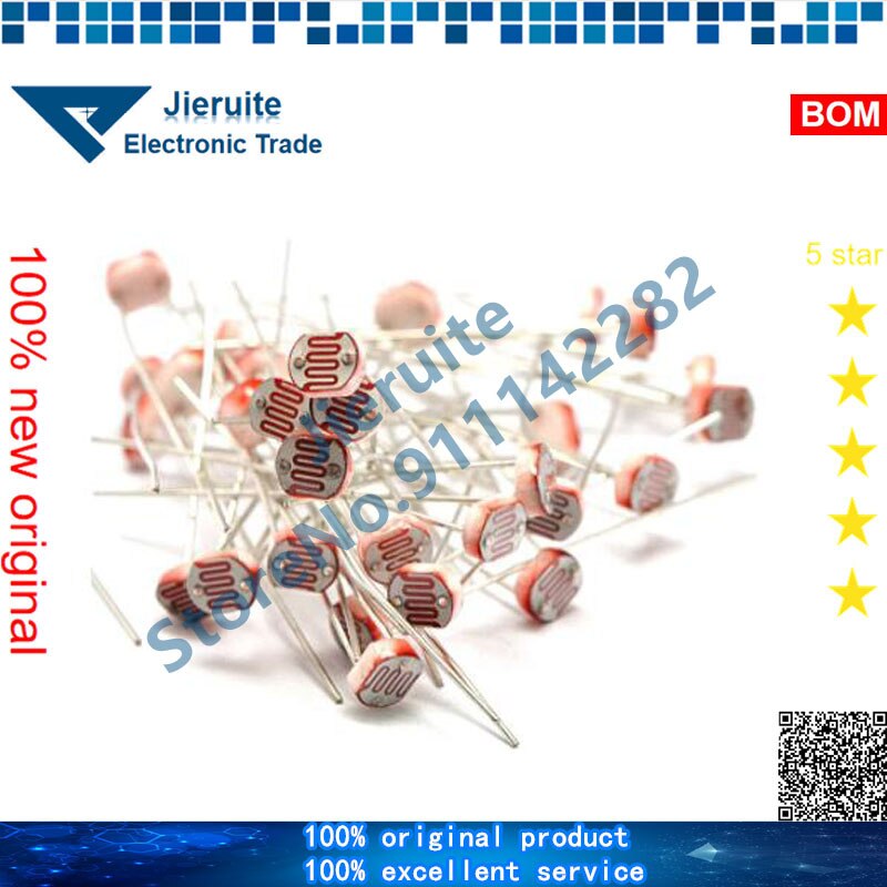 Jieruite  12528 Light Sensitive Resistor 12mm Photoresistor Resistor GL12528 LDR Dependent Resistance
